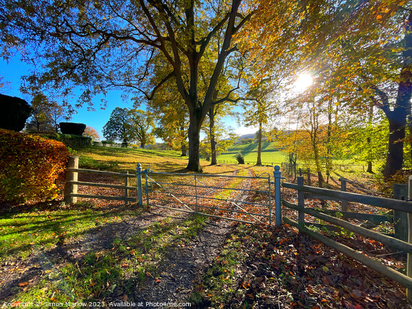 Beautiful Autumn scene at Obley Picture Board by Simon Marlow