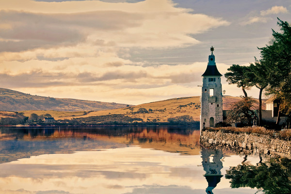 Majestic Sunrise over Portmeirion Picture Board by Simon Marlow