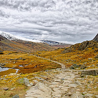 Buy canvas prints of Winter landscape at Ogwen, Snowdonia by Simon Marlow