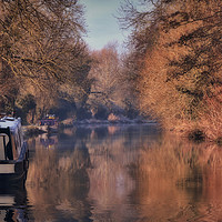 Buy canvas prints of Tranquil Autumn Waterway by Simon Marlow