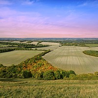 Buy canvas prints of Wide open landscape taken at Inkpen, Berkshire by Simon Marlow