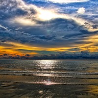 Buy canvas prints of Borneo seascape at sunset by Simon Marlow