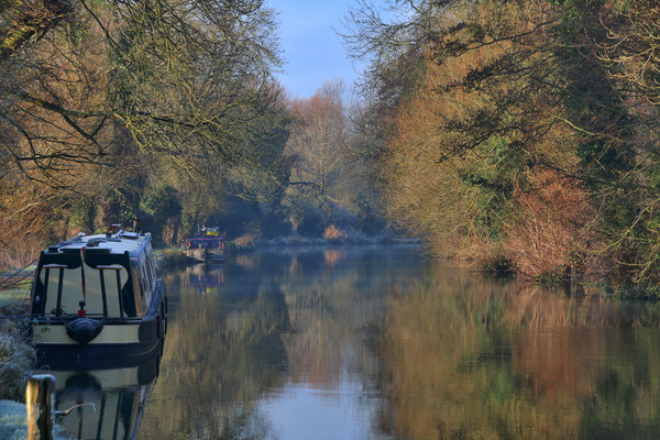 Barge on the Kennet and Avon canal Picture Board by Simon Marlow