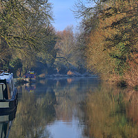 Buy canvas prints of Barge on the Kennet and Avon canal by Simon Marlow