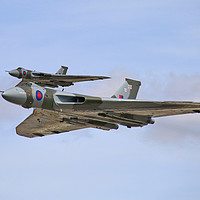 Buy canvas prints of Flight of the Avro Vulcans by Simon Marlow