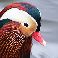 Buy canvas prints of Beautiful closeup of the Mandarin Duck by Simon Marlow