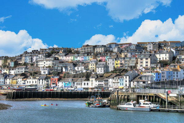 The colourful houses of Brixham in Devon Picture Board by Simon Marlow