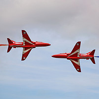 Buy canvas prints of Red Arrows Crossover Aerobatics by Simon Marlow