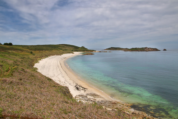 Beach landscape at St Martins, Scilly Isles Picture Board by Simon Marlow