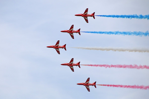 The Red Arrows in formation Picture Board by Simon Marlow