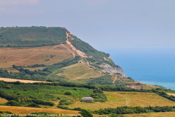 Majestic Views of Stonebarrow Cliffs Picture Board by Simon Marlow