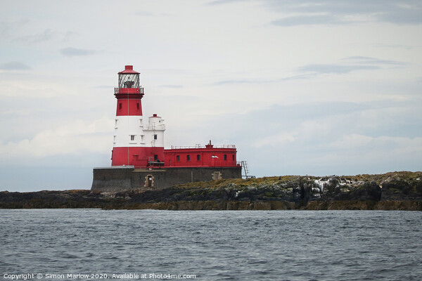 Majestic Inner Farne Lighthouse Picture Board by Simon Marlow