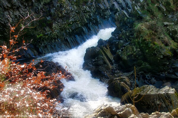 Majestic Conwy Falls in Snowdonia Picture Board by Simon Marlow