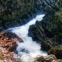 Buy canvas prints of Majestic Conwy Falls in Snowdonia by Simon Marlow