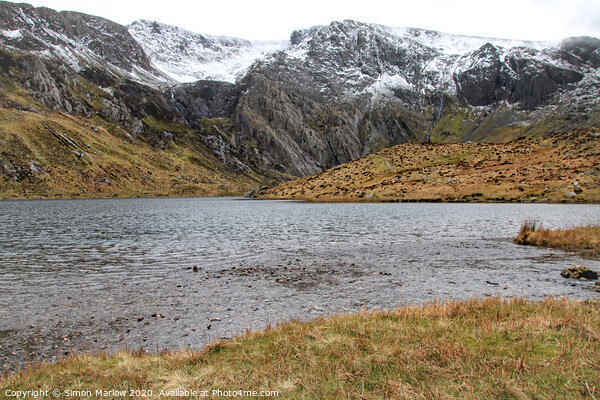 Llyn Idwal lake in Snowdonia National Park, Wales Picture Board by Simon Marlow