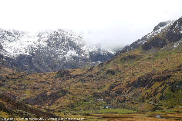 Ogwen valley in Snowdonia National Park Picture Board by Simon Marlow