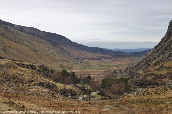 Ogwen valley in Snowdonia National Park, North Wales Picture Board by Simon Marlow