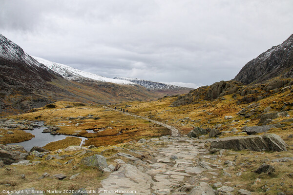 Ogwen valley in Snowdonia National Park, North Wales Picture Board by Simon Marlow