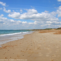 Buy canvas prints of A sweeping view across the beach at Hengistbury He by Simon Marlow
