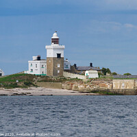 Buy canvas prints of The lighthouse on Amble Island, Northumberland by Simon Marlow
