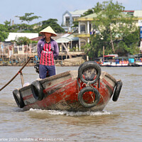 Buy canvas prints of Small boat on the Mekong Delta at Tra On by Simon Marlow