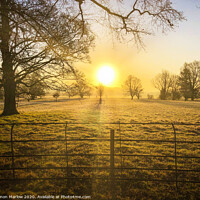 Buy canvas prints of Golden Sunrise Over South Shropshire by Simon Marlow