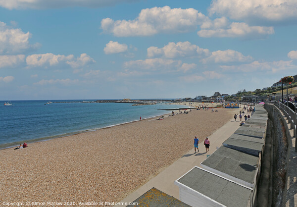 View across Lyme Regis Seafront Picture Board by Simon Marlow