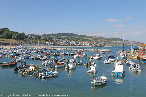 View overlooking Lyme Regis Picture Board by Simon Marlow