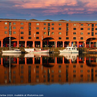 Buy canvas prints of Small boats moored in Albert Dock Liverpool by Simon Marlow
