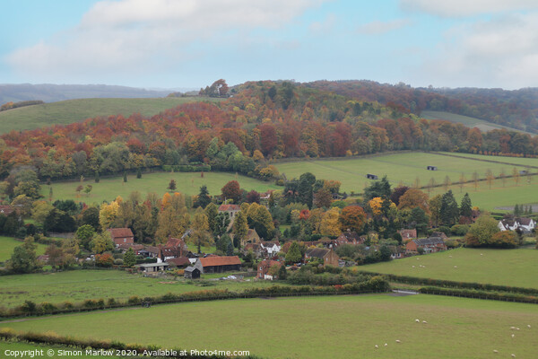 Overlooking the village of Turville Picture Board by Simon Marlow