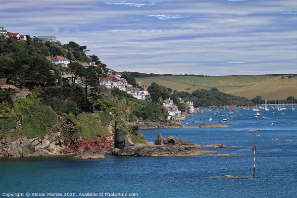 Salcombe from the coastal path Picture Board by Simon Marlow