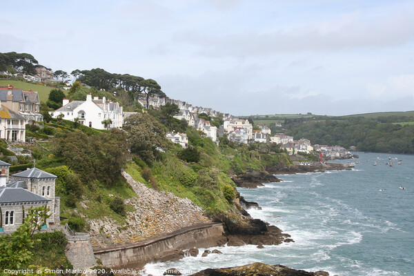 Looking across the coastal front of Fowey Picture Board by Simon Marlow