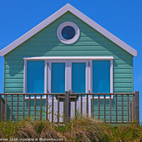 Buy canvas prints of Blue Beach Hut at Hengistbury Head by Simon Marlow