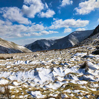 Buy canvas prints of Snowdonia National Park in winter by Simon Marlow