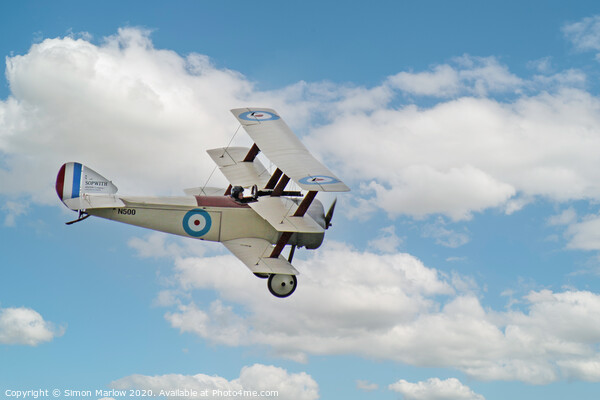 Sopwith Triplane flying past at White Waltham Picture Board by Simon Marlow