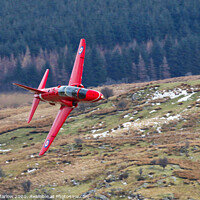 Buy canvas prints of Red Arrows Hawk low level in North Wales by Simon Marlow