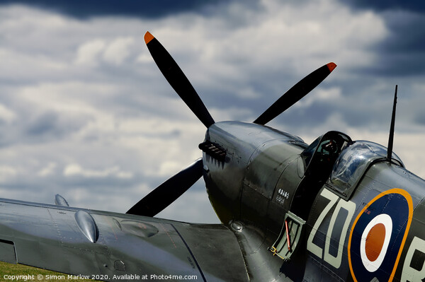 Spitfire of 222 Squadron, RAF Hornchurch. Picture Board by Simon Marlow
