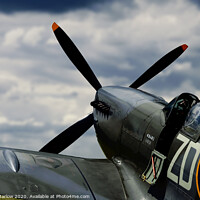 Buy canvas prints of Spitfire of 222 Squadron, RAF Hornchurch. by Simon Marlow