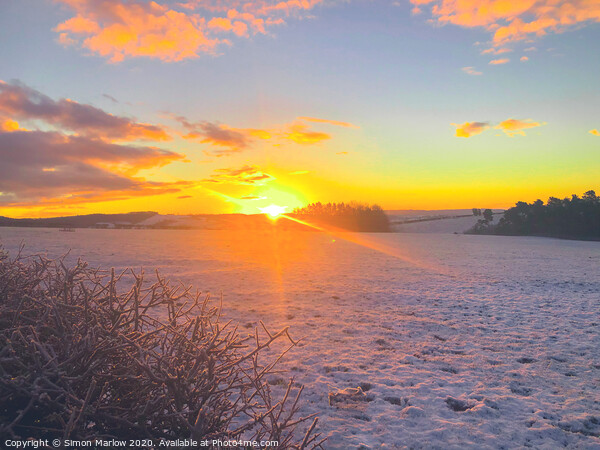 Winter sunrise in South Shropshire  Picture Board by Simon Marlow