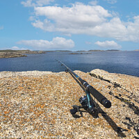 Buy canvas prints of Fishing off the rocks at St Marys, Isles of Scilly by Simon Marlow