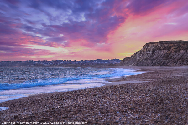 Majestic Sunset over Hengistbury Head Picture Board by Simon Marlow