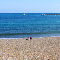 Buy canvas prints of Serenity at Lyme Regis Beach by Simon Marlow