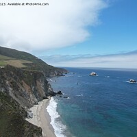 Buy canvas prints of Windswept cliffs and Pacific ocean from Highway one Calfifornia by Arun 