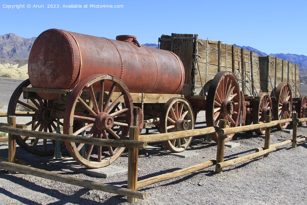 Old wagon train in Death Valley California Picture Board by Arun 