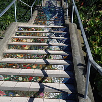 Buy canvas prints of San francisco mosaic stairway by Arun 