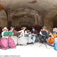 Buy canvas prints of Band playing, Civil War Reenactment,fort point, San francisco by Arun 