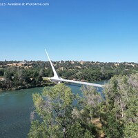 Buy canvas prints of Aerial view of Sundial bridge in Redding california by Arun 