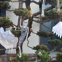 Buy canvas prints of Halloween decorations on streets by Arun 