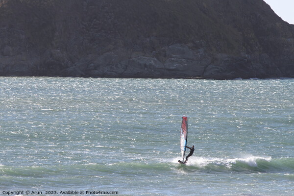 Windsurfing on Coastline of oregon Picture Board by Arun 