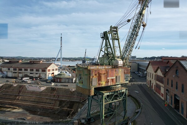 Aerial photo of machinery and equipment at Mare Island naval shipyard Picture Board by Arun 